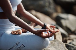 Woman practicing meditation
